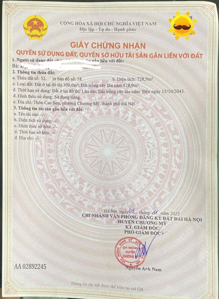 🎯 ĐẤT TIÊN PHƯƠNG - CHƯƠNG MỸ làn 2 QL6 cách hơn 100m, thửa đất 728,9m² đường ô tô