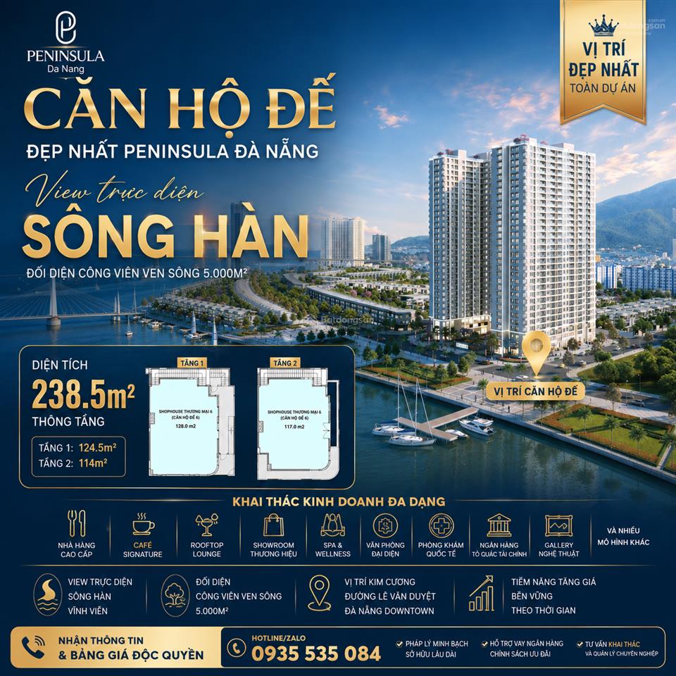 Không phải khan hiếm vì giá  khan hiếm vì không thể tạo ra thêm  căn hộ đế góc trực diện sông hàn