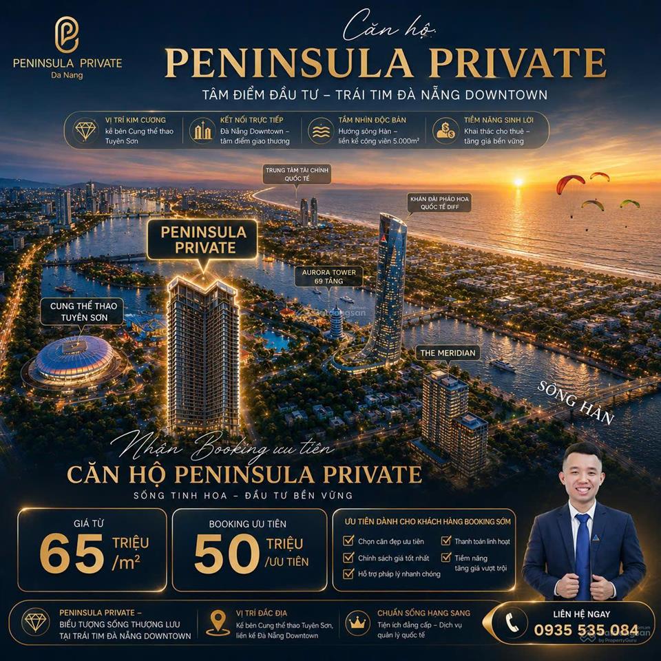 Peninsula private  căn hộ sở hữu vị trí hiếm giữa sông hàn và da nang downtown  giá hấp dẫn