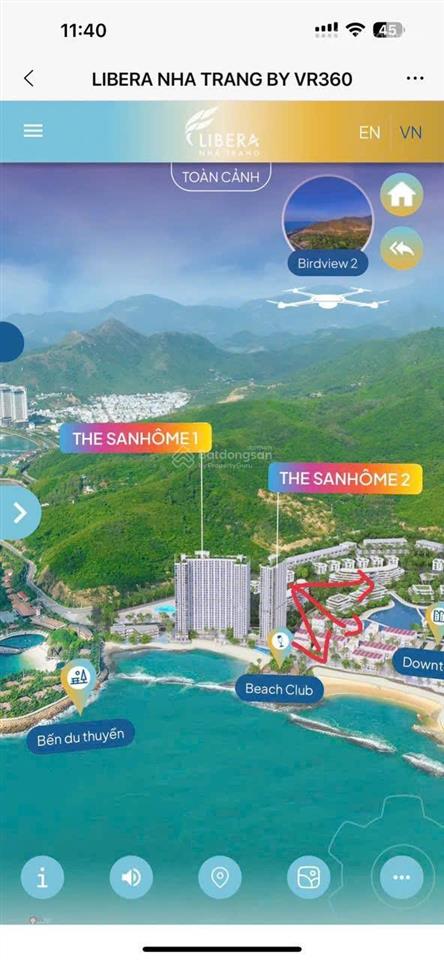 View biển  2 tỷ 050, view biển nhìn về nhà hát đó và resort melia 6 sao  toà sanhome, libera