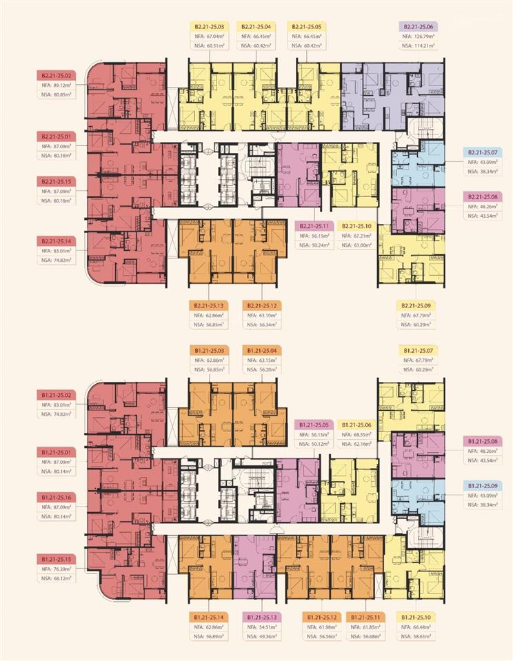 Một trong số ít căn 1pn (43m²) bán giá 2,2 tỷ all in toà lusso d'arte hướng đông tầng trung