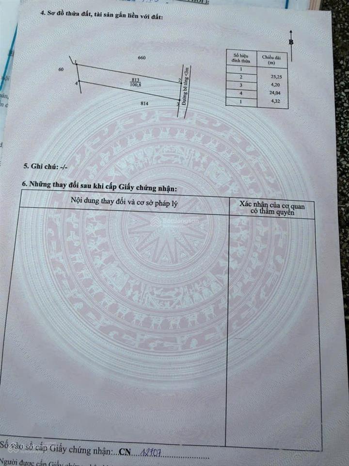 Bán 4,2x25 m đất thổ cư đường thông, dân đông, gần nhiều kho xưởng, cách tỉnh lộ 827b 200 m
