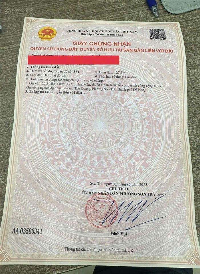 Chủ thanh khoản lô đất đường 2 làn 34m chu huy mân, sơn trà
