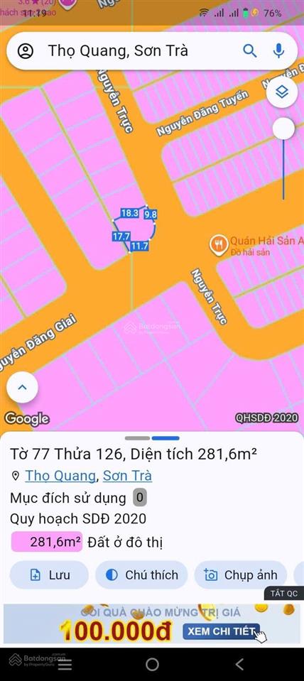 Chủ cần thanh khoản góc 2 mặt tiền đường 10m5 nguyễn đăng giai và nguyễn trực, sơn trà