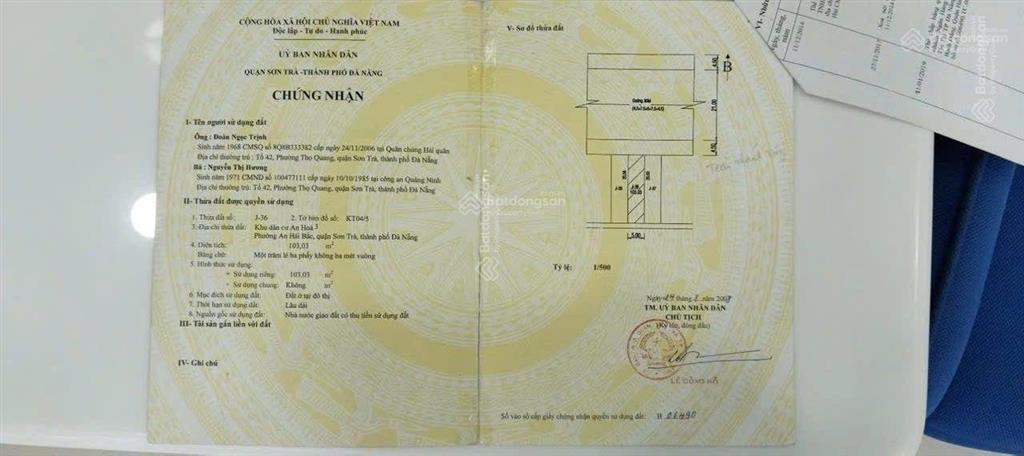 Chủ thanh khoản cặp đất đường 2 làn trần thánh tông, sơn trà