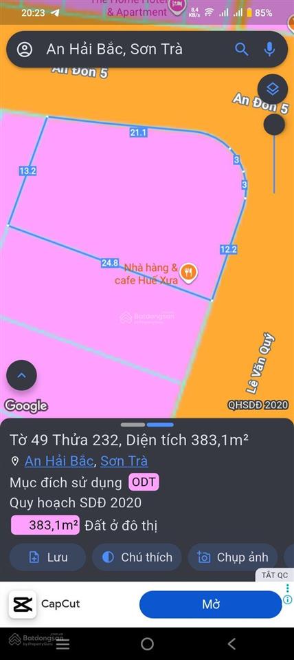 Góc 2 mặt tiền đường 2 làn lê văn quý và an đồn 5, sơn trà, an hải bắc