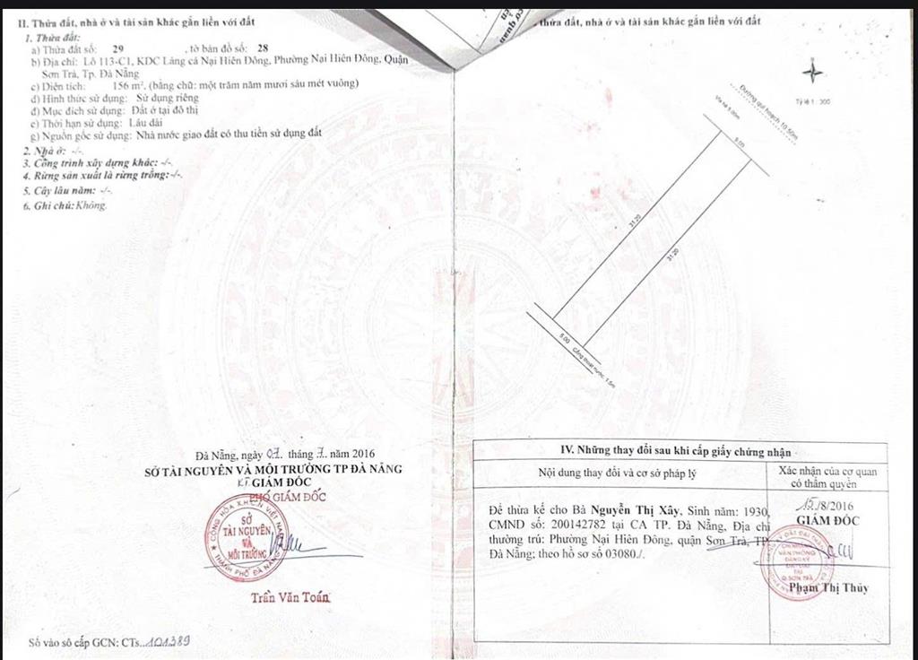 Thanh khoản lô đất đường 10m5 phạm huy thông, sơn trà, nại hiên đông