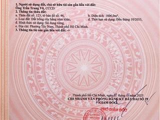 Mua rẻ bán nhanh 1600m2 đất trồng cây hàng năm, an tây bến cát bình dương (xã tây nam, tphcm)