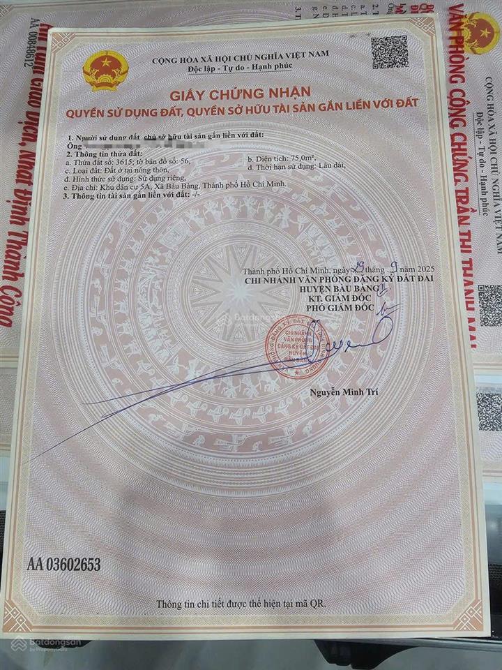 Ngộp ngân hàng bán rẻ lô đất cạnh chợ bàu bàng giá chỉ 1tỷ060tr