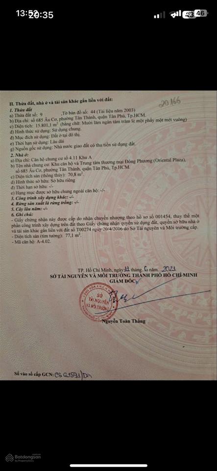 Căn góc oriental plaza 70m2 sổ hồng riêng chỉ 4,3 tỷ, chính chủ bán