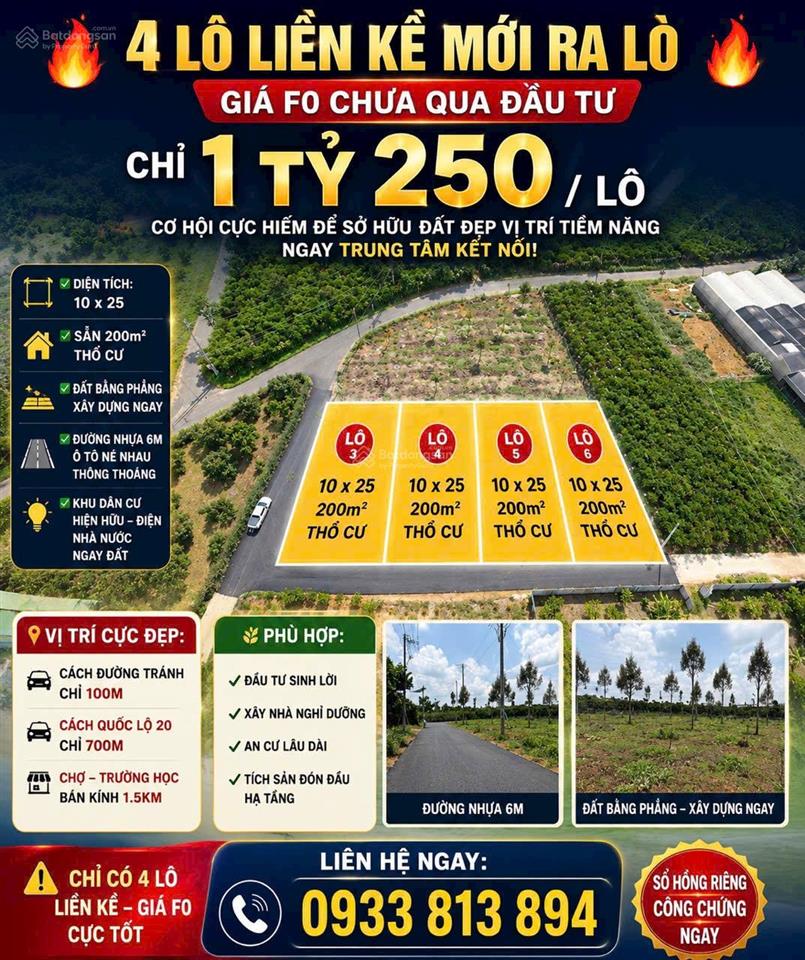 Chỉ 1 tỷ 250 sở hữu ngay lô đất 10m thổ cư phường blao  bảo lộc