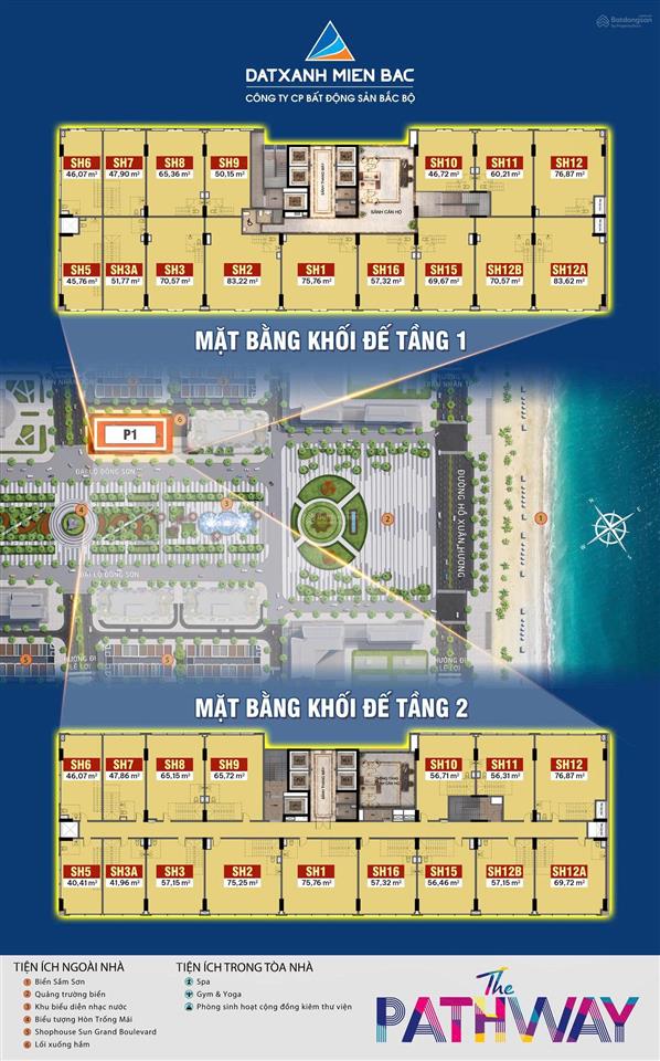 Bán shophouse khối đế p1 the pathway biển sầm sơn thanh hóa  cơ hội đầu tư sinh lời