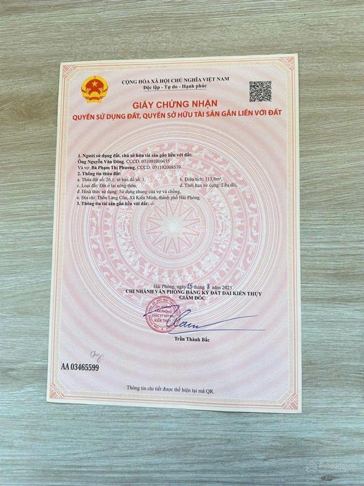 Mặt đường 361 lạng côn  đông phương  kiến thụy gần vinhomes, gần ga tàu