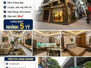 Phùng khoang, trung văn, nhà 4 tầng lô góc dân xây kiên cố ngõ thông kinh doanh đẹp nhỉnh 5 tỷ