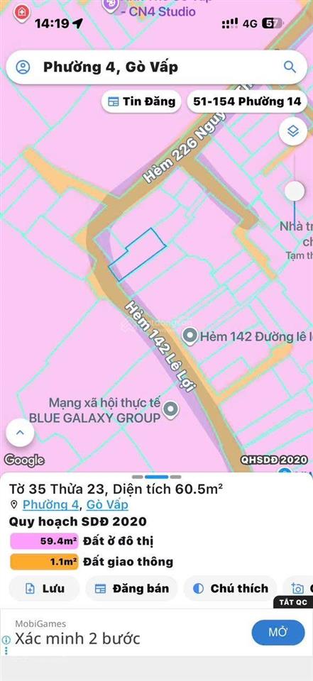 Bán nhà lê lợi, gò vấp, 48.5m2 giá 9,9 tỷ, shr, hẻm 4m thông.  0344 898 ***