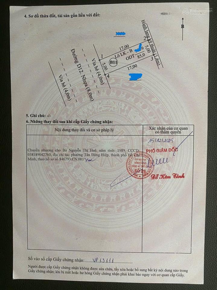 Lô đất mặt tiền sau lưng đại học việt đức và sát bên đh thủ dầu một, đã có sổ hồng