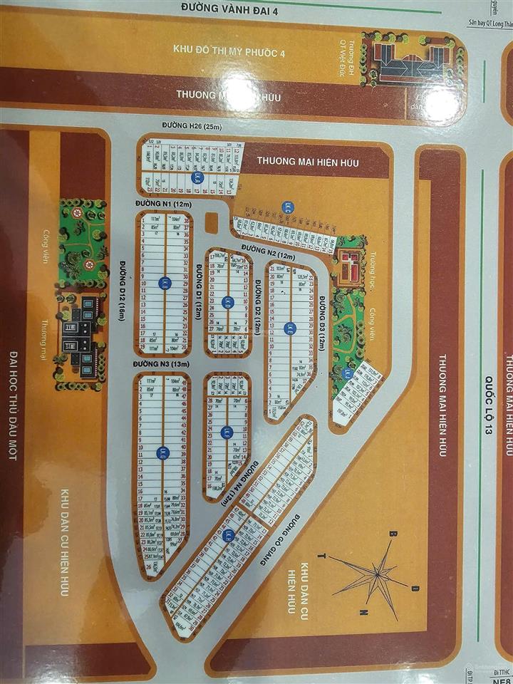 Lô đất mặt tiền sau lưng đại học việt đức và sát bên đh thủ dầu một, đã có sổ hồng