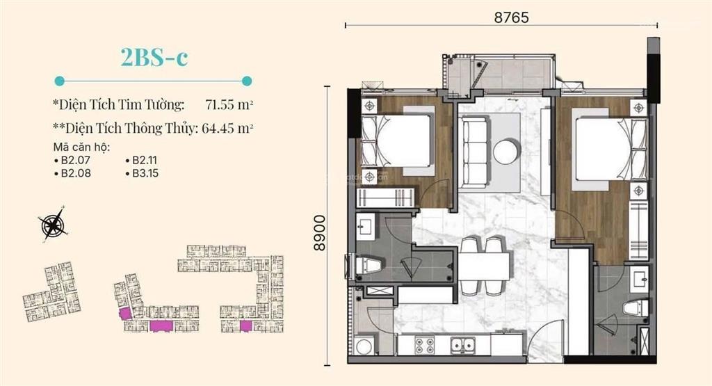 Quận 2  vốn 10% từ 650 triệu sở hữu căn 2pn hạng a gladia heights  bảo chứng keppel & khang điền