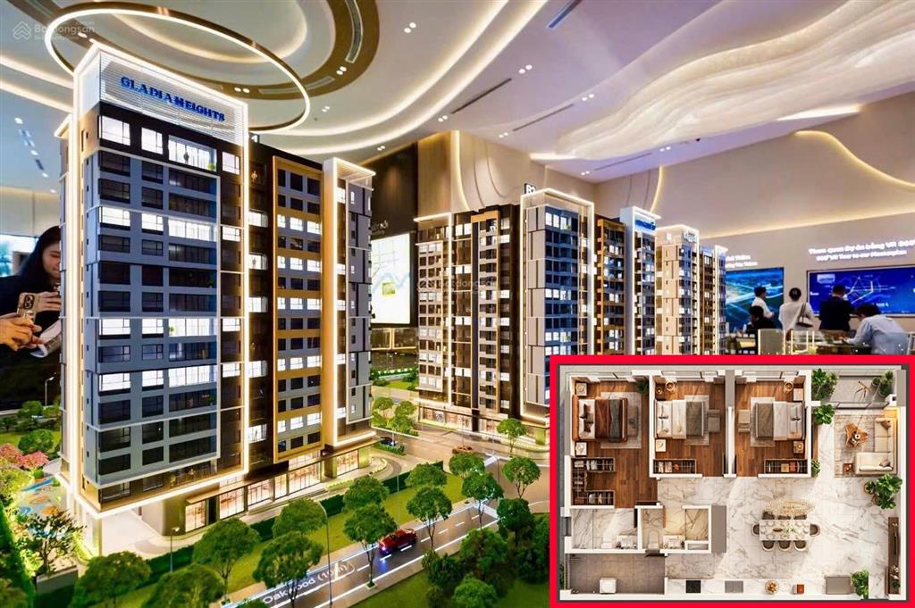 Duy nhất trục 3pn gladia heights căn góc view sông + công viên bàn giao tiêu chuẩn vốn mua chỉ 10%