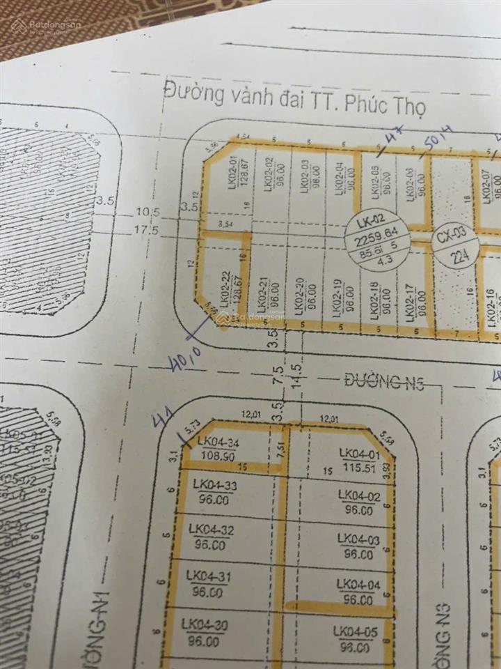 Cắt lỗ 200 triệu ô góc 128m đất đấu giá trung tâm phúc thọ chỉ còn 4,946 tỷ