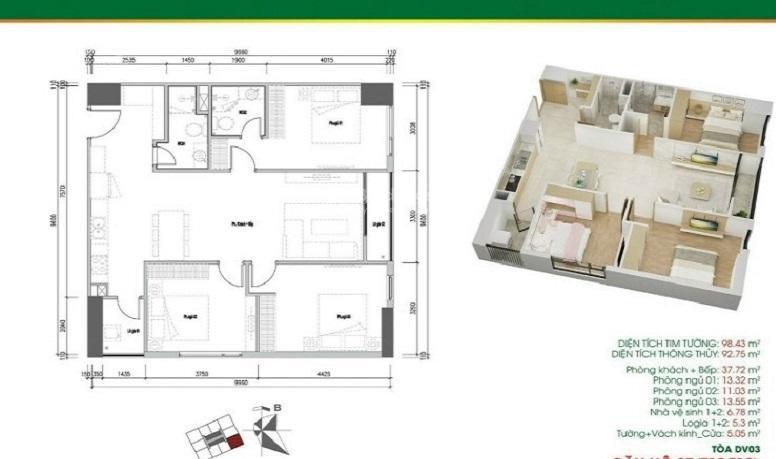 Bán căn góc 3pn, hướng mát, tòa dv3  dv4 chung cư rosetown, 79 ngọc hồi, giá chỉ từ 7 tỷ.