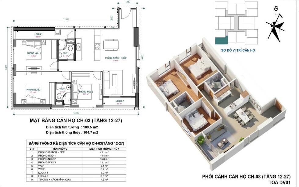 Bán căn góc 3pn, 104m2, trục 03 tòa dv1 chung cư rosetown, 79 ngọc hồi, giá chỉ hơn 8 tỷ.