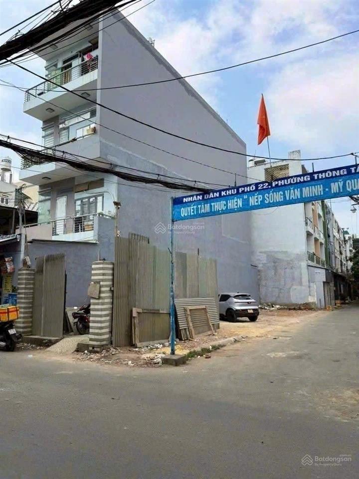 Bán lô đất đẹp  dt 5,1m x 25m (126m2 đất)  góc 2 mặt tiền hẻm 7m thông  phạm văn chiêu phường 9