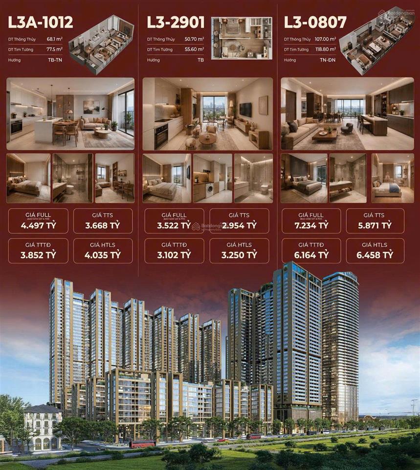 Bộ 3 căn hộ đẹp nhất sunshine legend city giá từ 2,9 tỷ