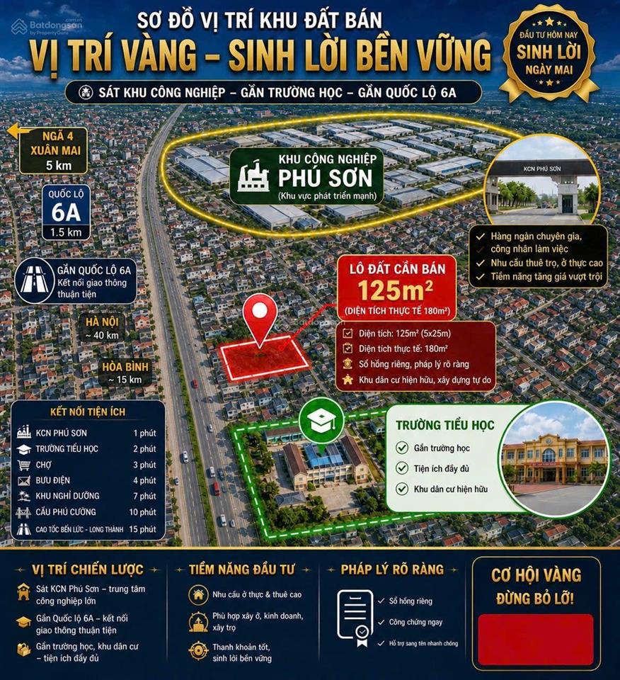 Mua đất tặng đất tại đường đôi kcn phú sơn lương sơn . giá tốt cơ hội đầu tư hiếm có!