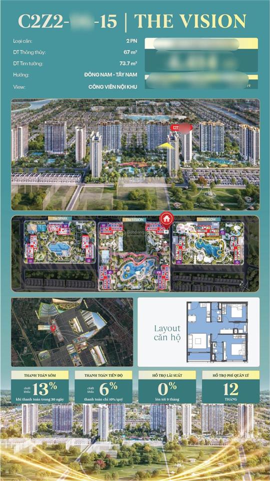Bán 2pn + masteri era landmark, hàng hiếm ký mới cđt, tặng 5 chỉ vàng, 6xtr/m2 bàn giao cao cấp