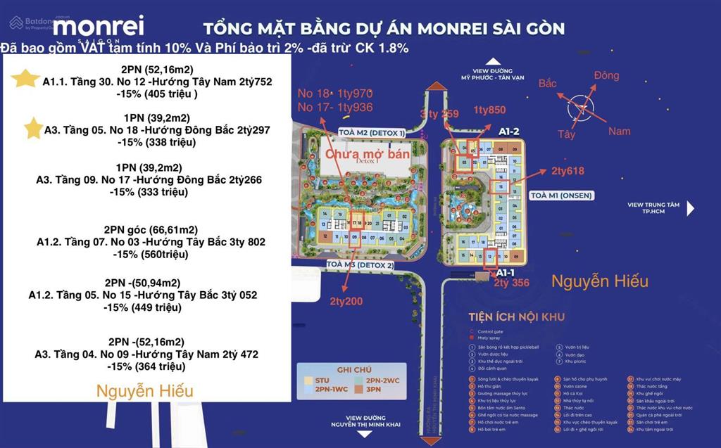 Monrei saigon những căn ngoại giao đợt 1 giá ưu đãi 1,6 tỷ
