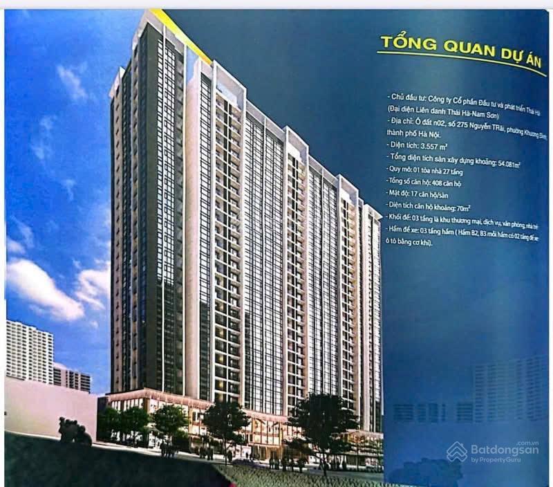 Bán căn hộ thương mại bộ công an 275 nguyễn trãi  70m2  giá 71tr/m2