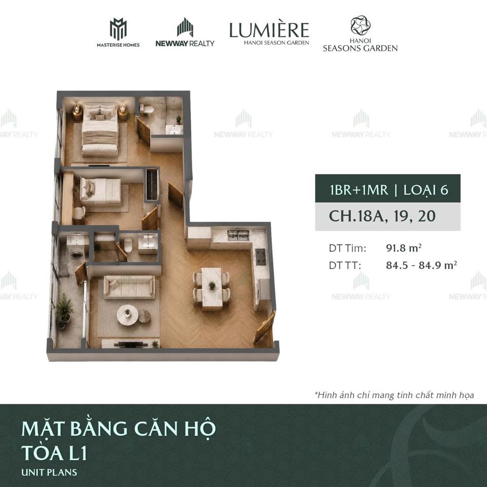 Bán căn 2pn giá tốt masterise cao xà lá  74m²  9,1 tỷ  mua trực tiếp cđt