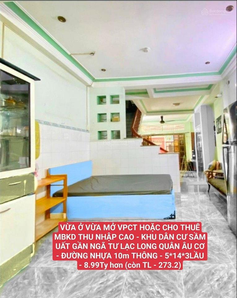 Vừa ở vừa mở vpct hoặc cho thuê mbkd thu nhập caokhu dân cư sầm uất gần ngã tư lạc long quân âu cơ