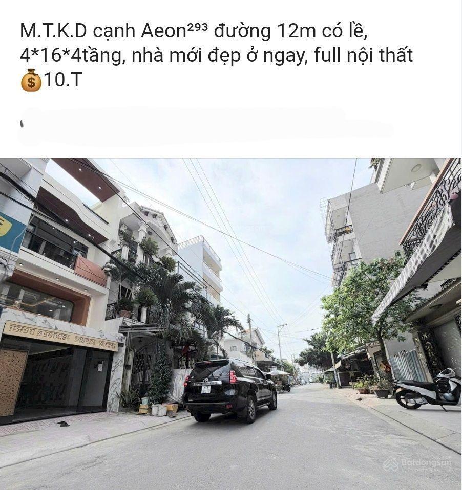 Nhà đẹp full nội thất cạnh aeon đường 12m