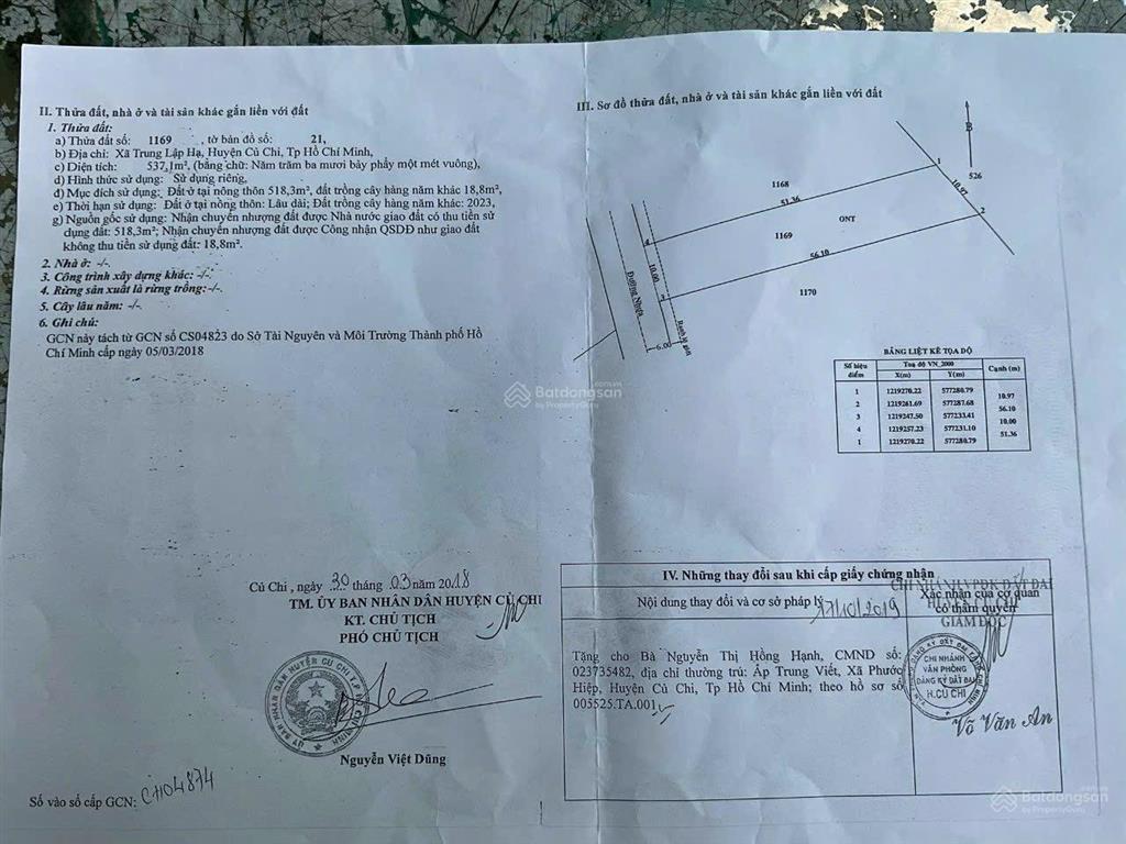 Bán rẻ nền đất thổ cư mt đường nhựa 577, trung lập hạ, củ chi, dt 10x53m, full thổ, sổ chính chủ