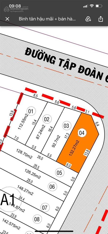 Bán gấp nền đất kdc khang an tân tạo, bình tân, dt 5.5m x 17m, mt đường nhựa 20m, kdc trí thức