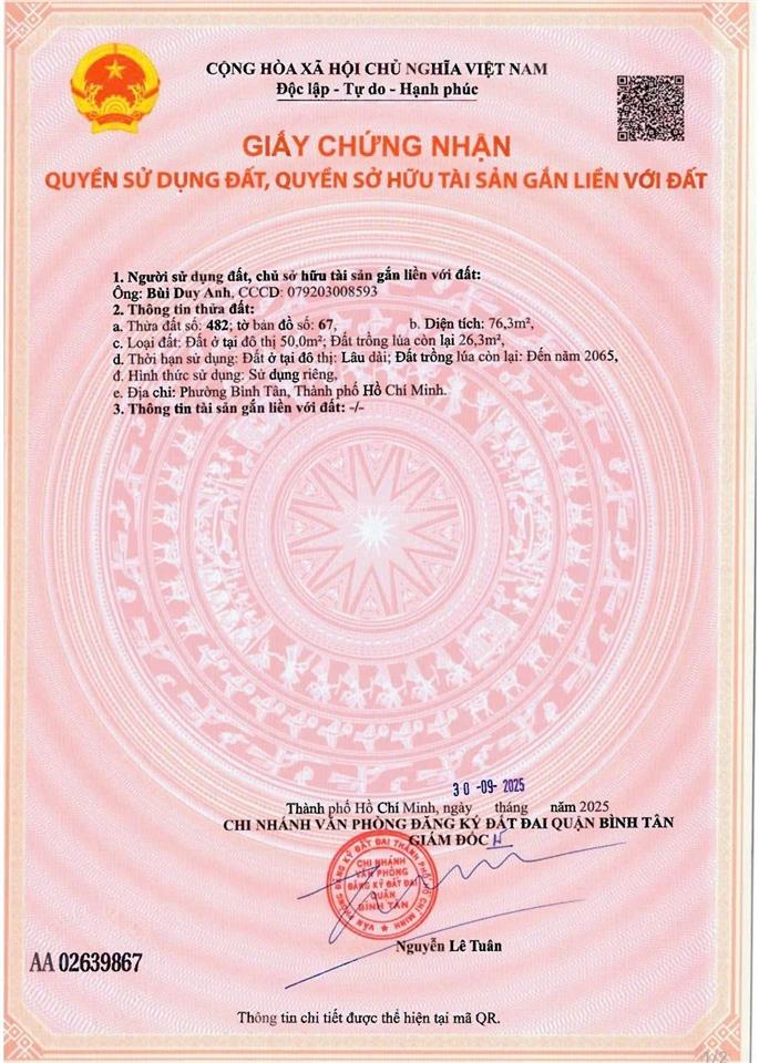 Bán đất hẻm 133 bình thành, p. bình hưng hòa b, bình tân 76m2, sổ hồng riêng, tiềm năng tăng giá