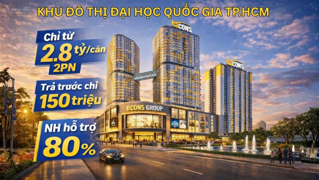 Độc quyền thanh toán 139 triệu sở hữu ngay căn góc view đẹp nhất bcons center city có 7 tầng tttm