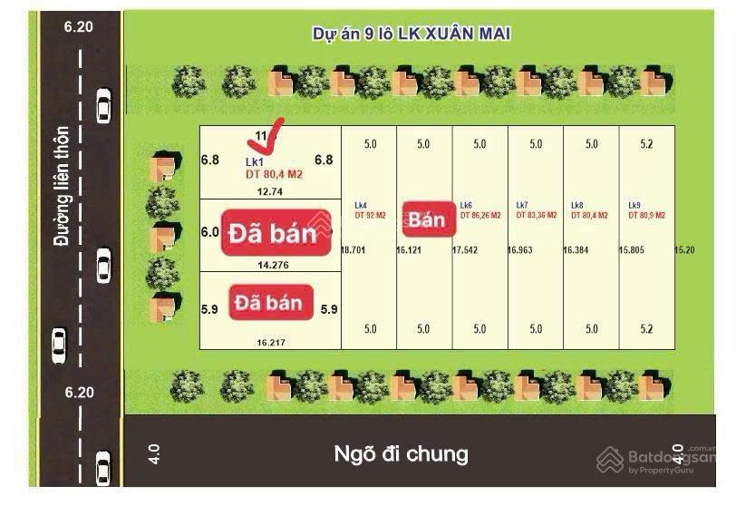 Đất siêu hời tại xã nam phương tiến, 1,95 tỷ, 80,5m2