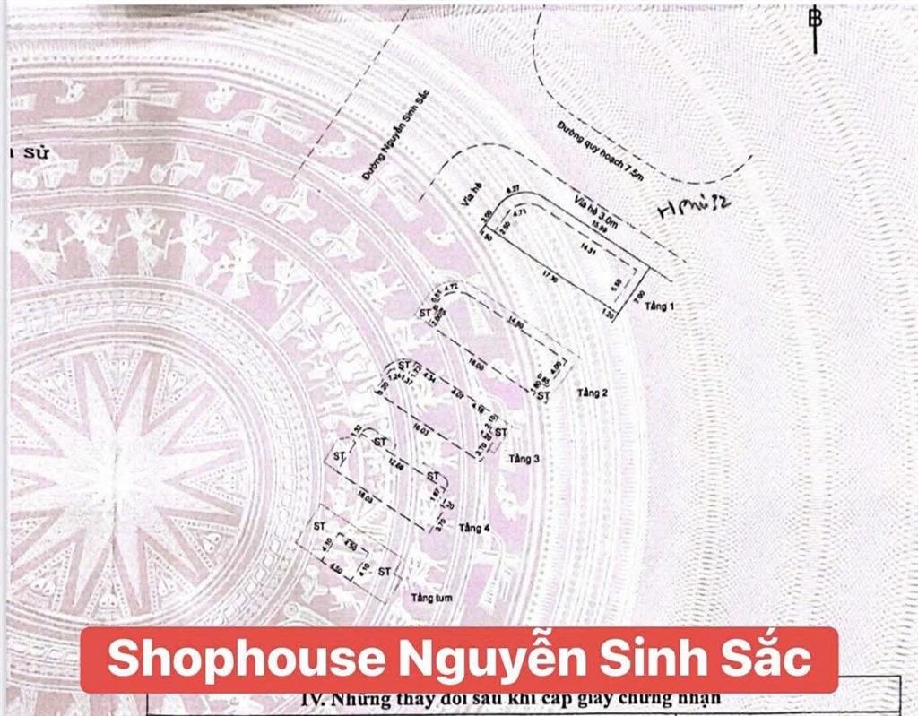 Shophouse 4 tầng lô góc 136.4m2 ngang 7m đường 60m nguyễn sinh sắc & mặt đường 10m5 vị trí cực đẹp