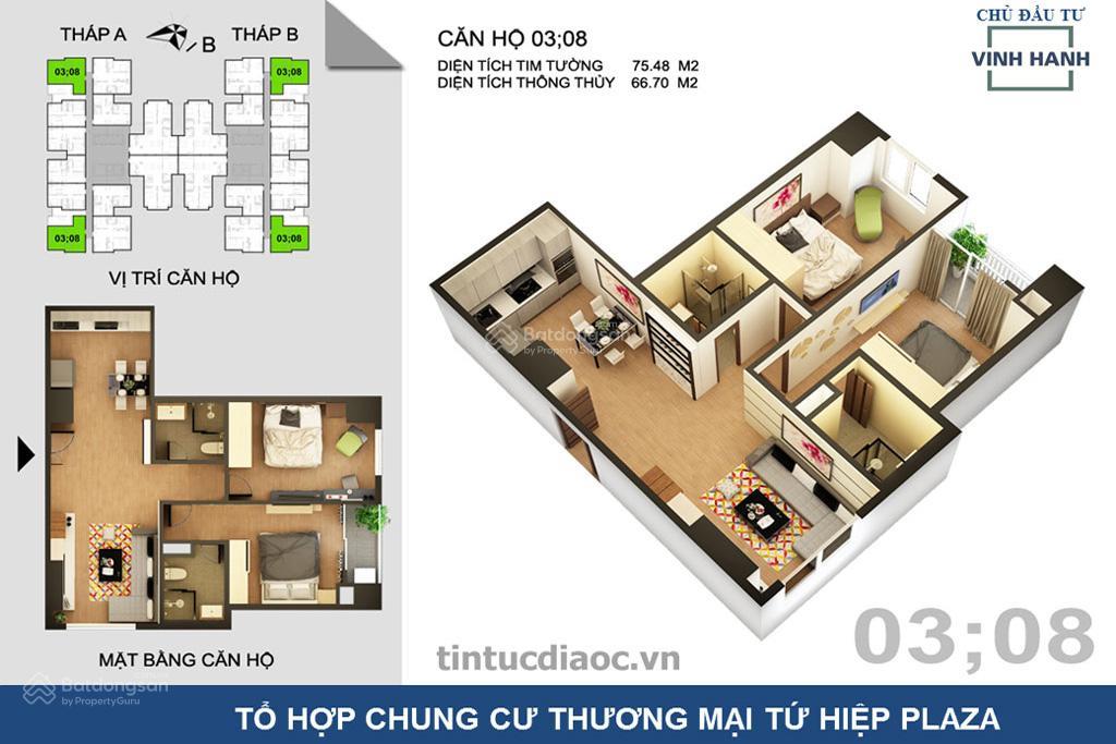 Cho thuê căn 2pn giá 7,5tr đủ đồ chung cư tứ hiệp plaza  nhà mới, sạch sẽ, ổn định lâu dài