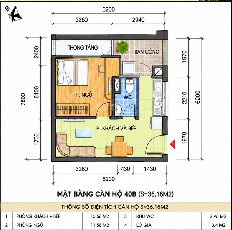 Bán chung cư đại thanh 36m², 1 phòng ngủ, 1 vệ sinh, giá 1,42 tỷ