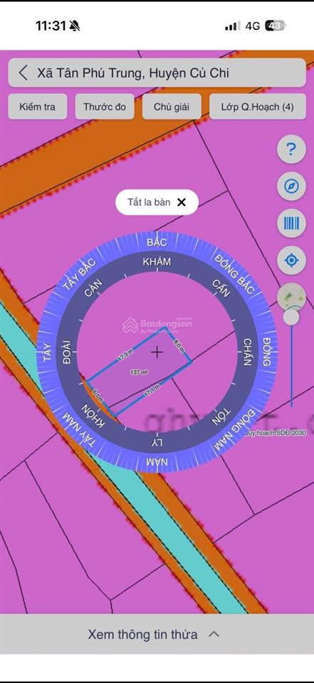 Bán đất đẹp tại nguyễn thị lắng xã tân phú trung huyện củ chi giá 1,55 tỷ, 140 m2, pháp lý đầy đủ