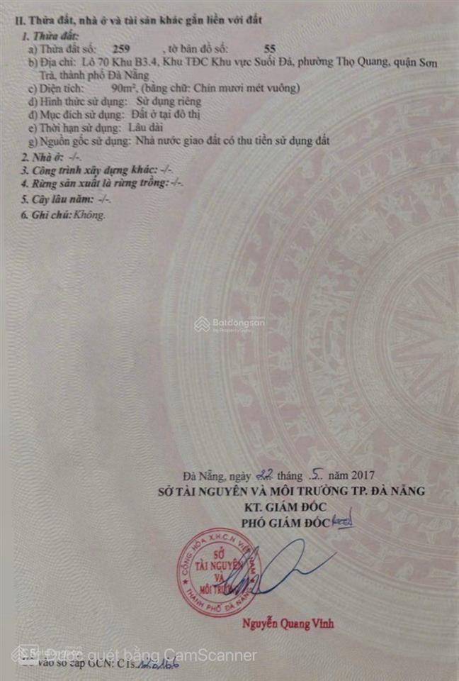 Chính chủ bán lô đất đường thích thiện chiếu sơn trà 90m2