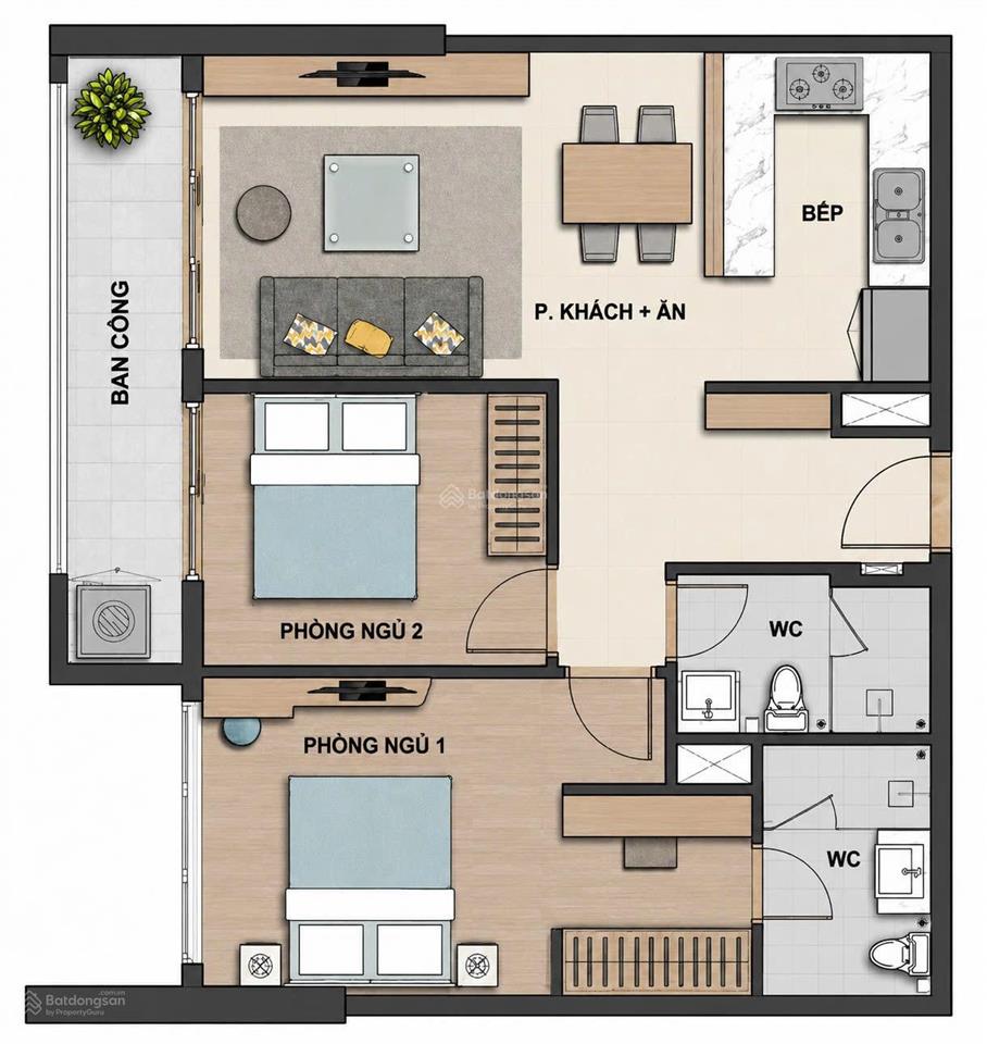 Bán căn 2pn, 2wc  71m2, victoria village, giá tốt 7 tỷ  ban công dài, lầu siêu cao, view siêu đẹp