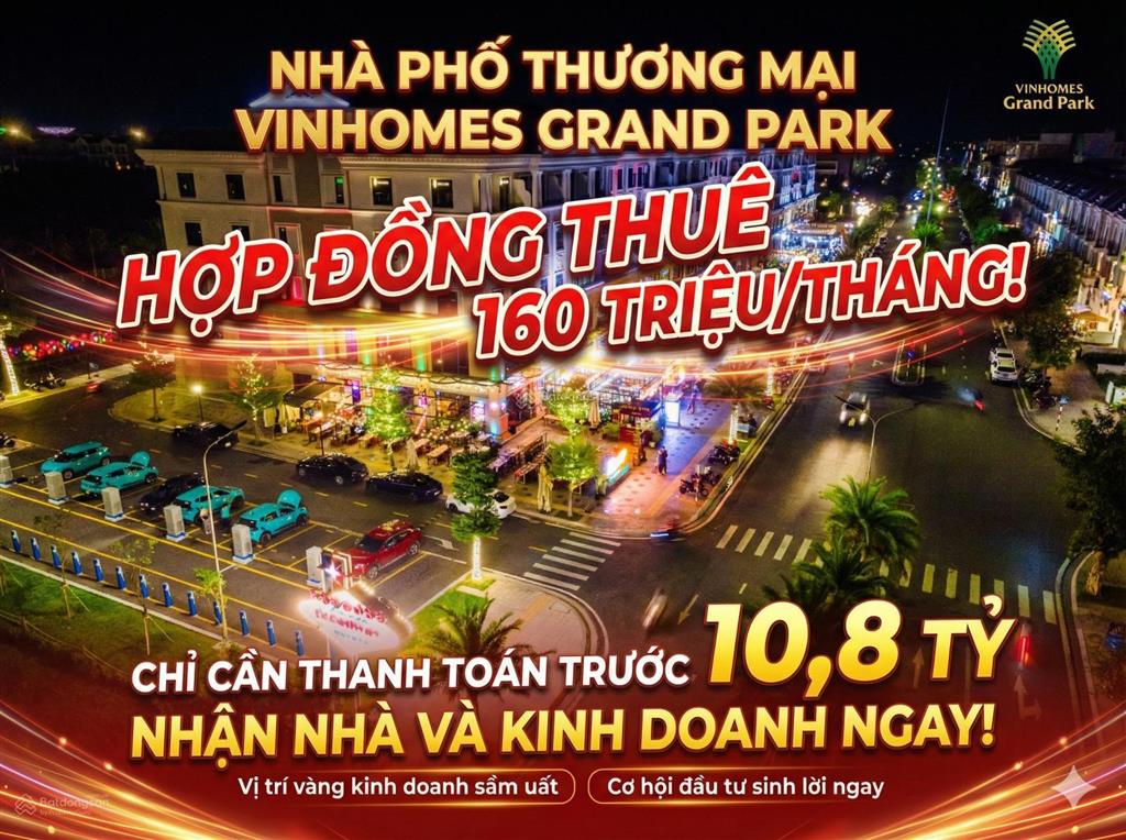 Căn cuối cùng! nắm chắc hợp đồng thuê 160 triệu/tháng tại shophouse vinhomes grand park