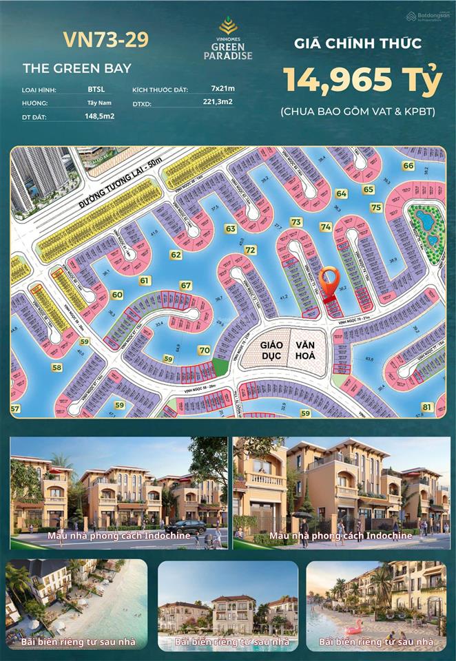 [hàng hiếm  có phí dv] biệt thự có bãi biển sau nhà khép kín  chỉ 14,99 tỷ++, mua là lời ngay!