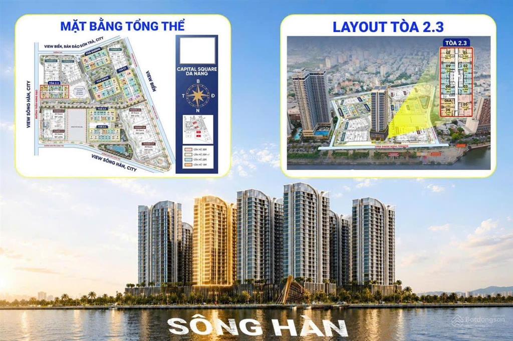 Capital square 72m2, 2pn, 2wc căn hộ view sông sở hữu lâu dài, giá gốc trực tiếp cđt brg,tp đà nẵng