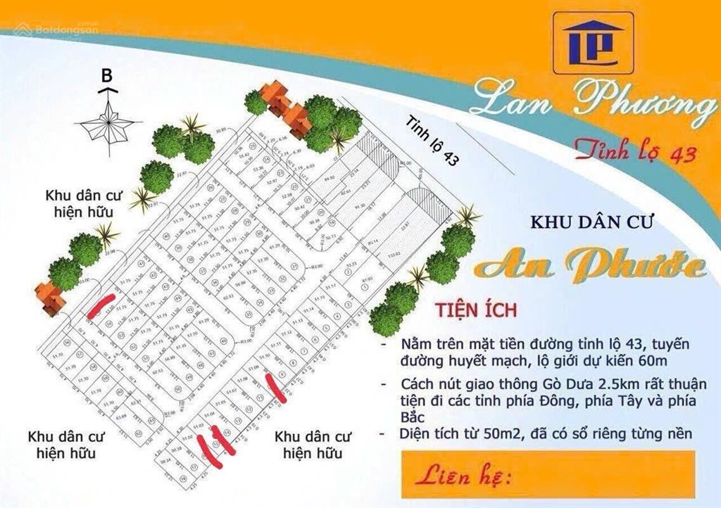 Bán gấp lô góc 62m2 giá 3 tỷ 6 khu dân cư đồng bộ cách tỉnh lộ 43 khoảng 50m. hỗ trợ ngân hàng 70%